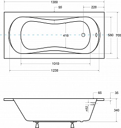 Besco Акриловая ванна Aria Prosafe 140x70 – фотография-3